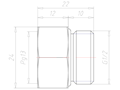 Brass G 1/2 Inch (in) to PG13 Extension Adapter