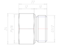 Brass G 1/2 Inch (in) to PG16 Extension Adapter
