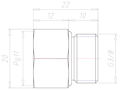 Brass G 3/8 Inch (in) to PG11 Extension Adapter