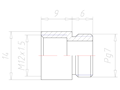 Brass PG 7 to M12x1.5 Extension Adapter