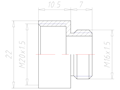 Brass M16x1.5 to M20x1.5 Extension