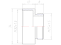 Brass M25x1.5 to M32x1.5 Extension