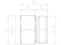 Brass G 5/8 Inch (in) to PG16 Extension Adapter