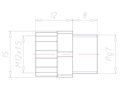Polyamide PG 7 to M12x1.5 Extension Adapter