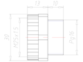 Polyamide PG16 to M25x1.5 Extension Adapter