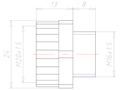 Lightgrey Polyamide M16x1.5 to M20x1.5 Extension
