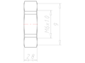 Brass M6x1.0 and 9 Millimeter (mm) Wrench Size Locknut