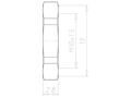 Brass M10x1.5 and 13 Millimeter (mm) Wrench Size Locknut