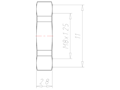 Stainless Steel A4 M8x1.25 and 11 Millimeter (mm) Wrench Size Locknut