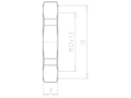 Stainless Steel A2 M12x1.5 and 17 Millimeter (mm) Wrench Size Locknut