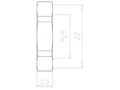 Polyamide (PA) Pg 9 and 22 Millimeter (mm) Wrench Size Lightgrey RAL 7035 Locknut