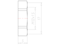 Polyamide (PA) M12x1.5 and 17 Millimeter (mm) Wrench Size Black RAL 9005 Locknut
