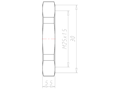 Brass M25x1.5 and 30 Millimeter (mm) Wrench Size Thick-walled Version Locknut