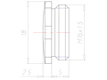 Brass 6 Millimeter (mm) Thread M16x1.5 Sealing Screw