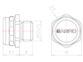 M12x1.5 Ex e II Thread Nickel Plated Brass Membrane Pressure Equalization Element