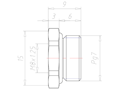 Brass PG 7 to M8x1.25 with 15 Millimeter (mm) Wrench Size Ex e II Reduction Flange