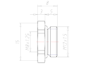 Brass M12x1.5 to M8x1.25 with 15 Millimeter (mm) Wrench Size Ex e II Reduction Flange