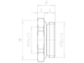 Brass M16x1.5 to M12x1.5 with 18 Millimeter (mm) Wrench Size Ex e II Reduction Flange
