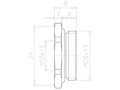 Brass M20x1.5 to M12x1.5 with 24 Millimeter (mm) Wrench Size Ex e II Reduction Flange