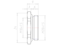 Brass M20x1.5 to M16x1.5 with 24 Millimeter (mm) Wrench Size Ex e II Reduction Flange