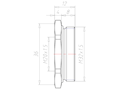 Brass M32x1.5 to M20x1.5 with 36 Millimeter (mm) Wrench Size Ex e II Reduction Flange