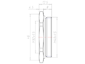 Brass M40x1.5 to M32x1.5 with 46 Millimeter (mm) Wrench Size Ex e II Reduction Flange