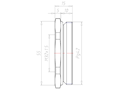 Brass PG42 to M32x1.5 with 55 Millimeter (mm) Wrench Size Ex e II Reduction Flange