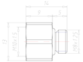 Brass M8x1.25 to M10x1.5 Ex e II Extension