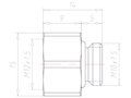 Brass M10x1.5 to M12x1.5 Ex e II Extension