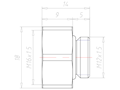 Brass M12x1.5 to M16x1.5 Ex e II Extension