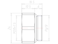 Brass PG13 to M20x1.5 Ex e II Extension
