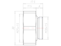 Brass M20x1.5 to M25x1.5 Ex e II Extension
