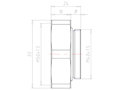 Brass M40x1.5 to M50x1.5 Ex e II Extension