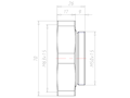 Brass M50x1.5 to M63x1.5 Ex e II Extension